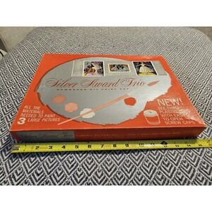 Vintage Silver Award Trio Numbered Oil Paint Set- Paint By Numbers